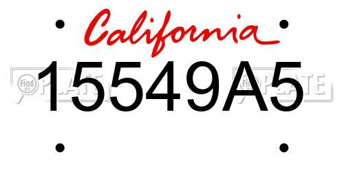 15549A5 California License Plate