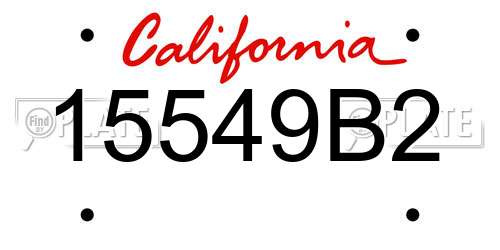 15549B2 California License Plate