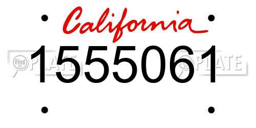 1555061 California License Plate