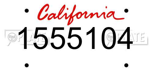 1555104 California License Plate