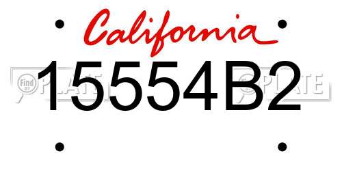 15554B2 California License Plate