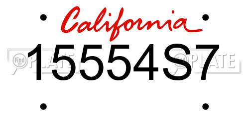 15554S7 California License Plate