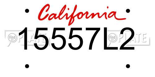 15557L2 California License Plate