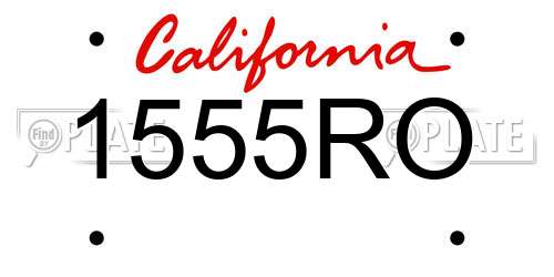 1555RO California License Plate