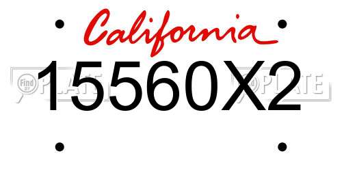 15560X2 California License Plate