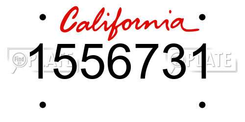 1556731 California License Plate