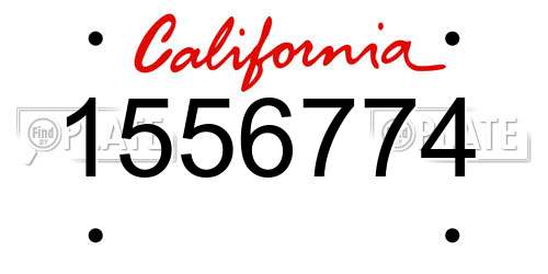 1556774 California License Plate