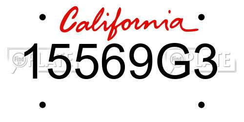 15569G3 California License Plate