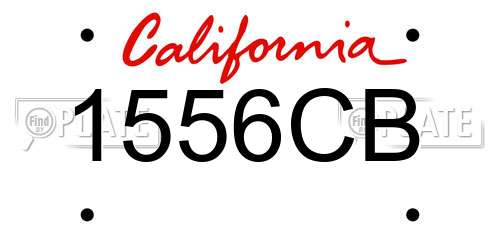 1556CB California License Plate