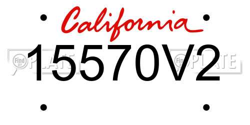 15570V2 California License Plate