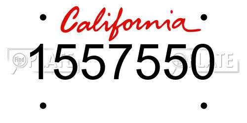1557550 California License Plate