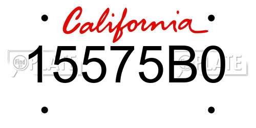 15575B0 California License Plate
