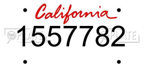 1557782 California License Plate