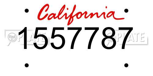 1557787 California License Plate