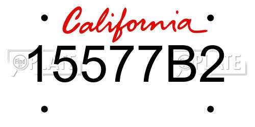 15577B2 California License Plate