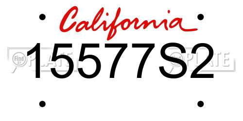 15577S2 California License Plate