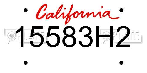 15583H2 California License Plate