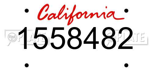 1558482 California License Plate