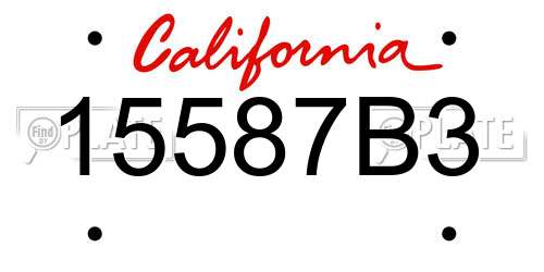 15587B3 California License Plate