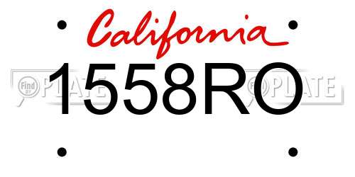 1558RO California License Plate