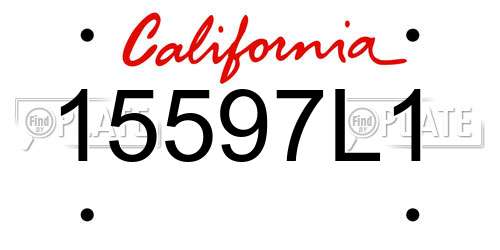 15597L1 California License Plate