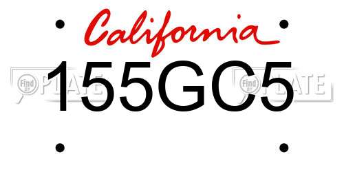 155GC5 California License Plate