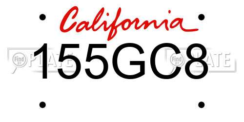 155GC8 California License Plate