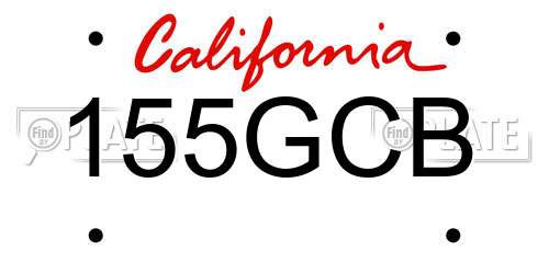 155GCB California License Plate