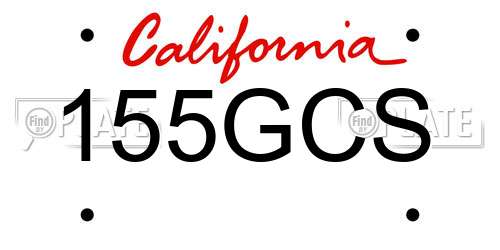 155GCS California License Plate