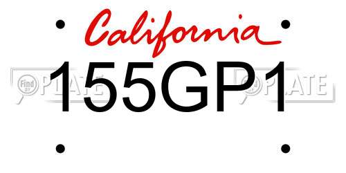 155GP1 California License Plate