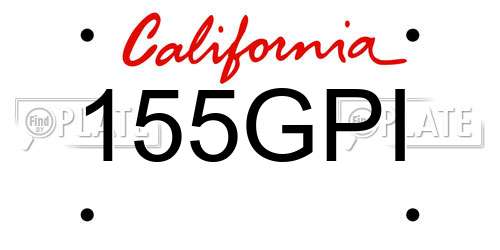 155GPI California License Plate