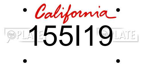155I19 California License Plate