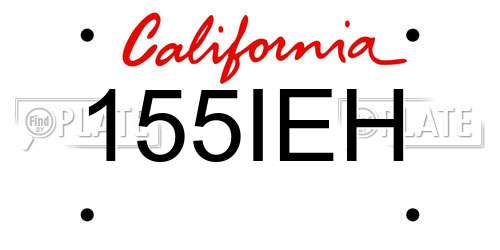 155IEH California License Plate