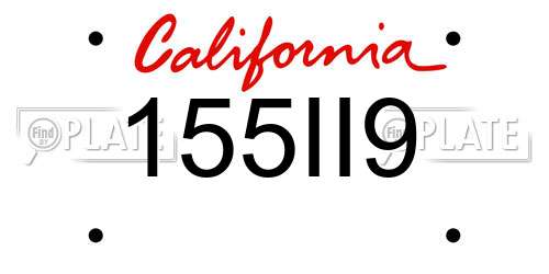155II9 California License Plate