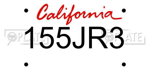 155JR3 California License Plate