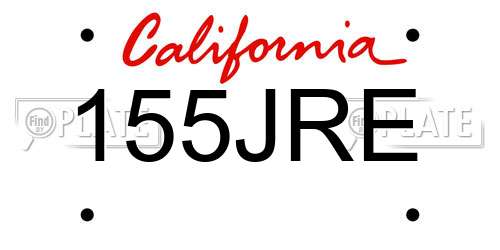155JRE California License Plate