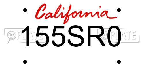155SR0 California License Plate
