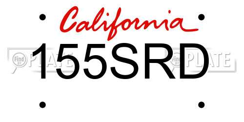 155SRD California License Plate