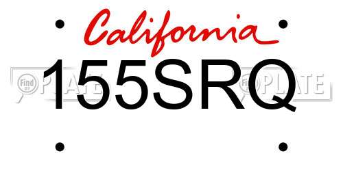155SRQ California License Plate