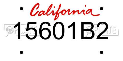 15601B2 California License Plate