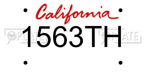 1563TH California License Plate