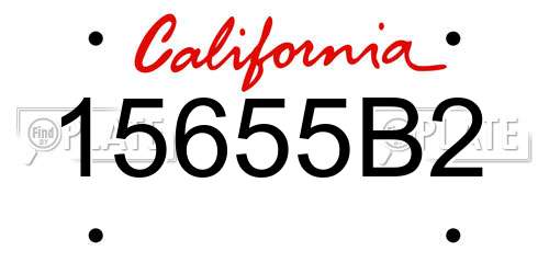 15655B2 California License Plate