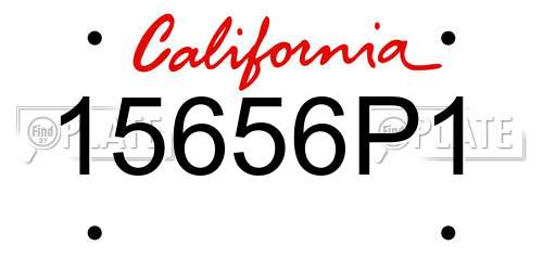 15656P1 California License Plate