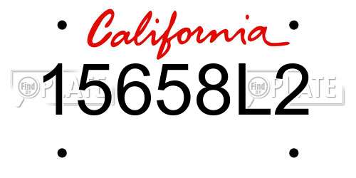 15658L2 California License Plate