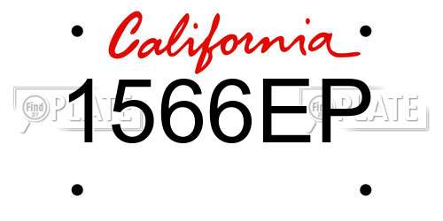 1566EP California License Plate