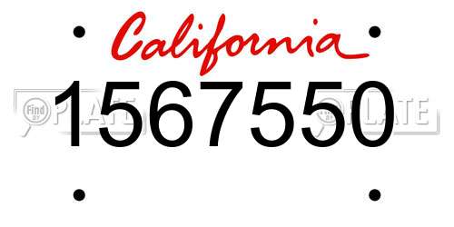 1567550 California License Plate