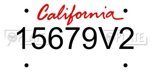 15679V2 California License Plate