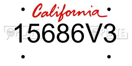 15686V3 California License Plate