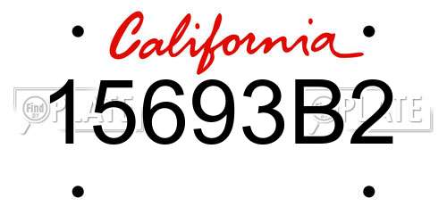 15693B2 California License Plate
