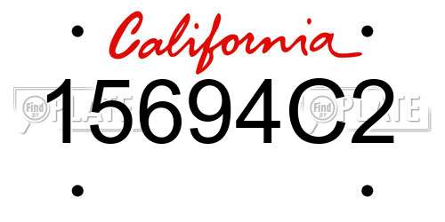 15694C2 California License Plate